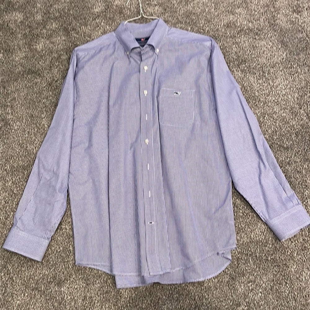 Vineyard Vines Blue Houndstooth Dress Shirt